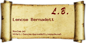 Lencse Bernadett névjegykártya