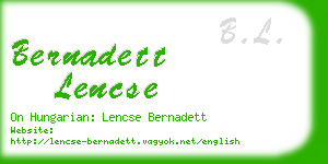 bernadett lencse business card